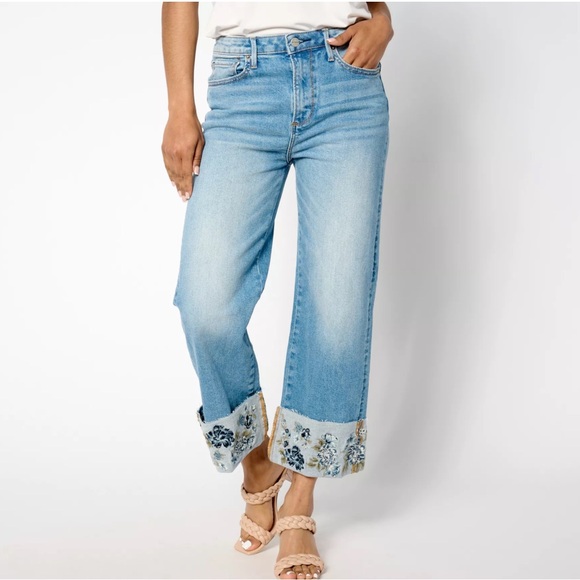 Driftwood Pants - Driftwood Women's Pants Sz 29 Jeans Charlee Embroidered Cuff